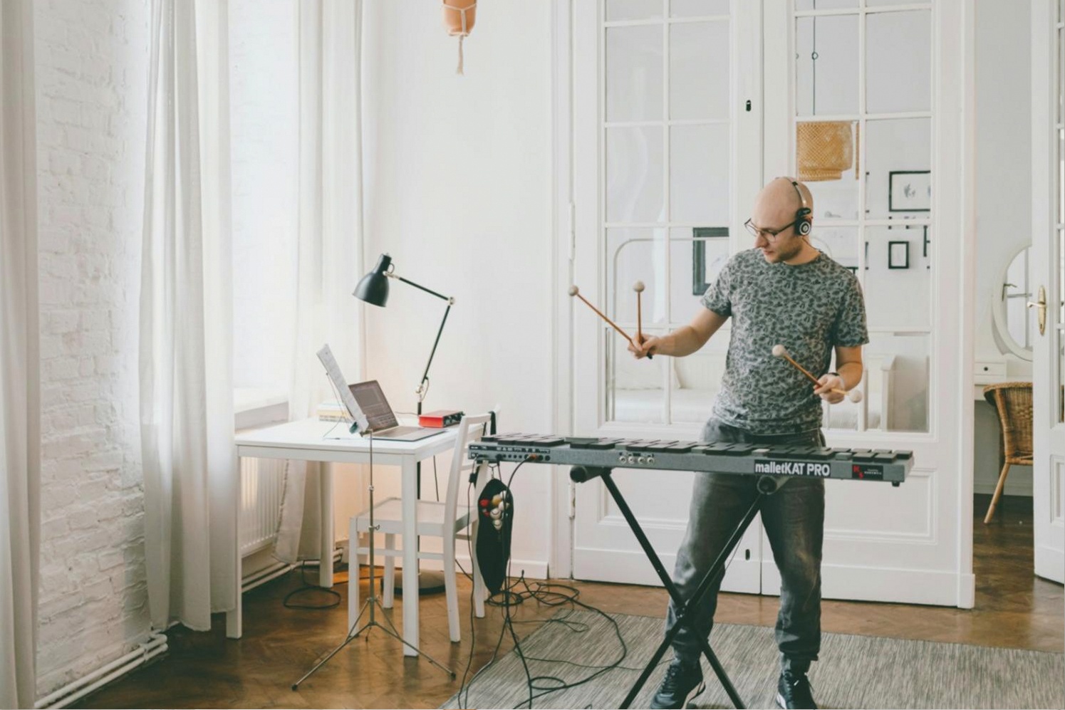 Professional studio recording setup with mixing console